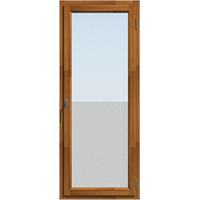 Прозрачная, одностворчатая балконная дверь из лиственницы Клен